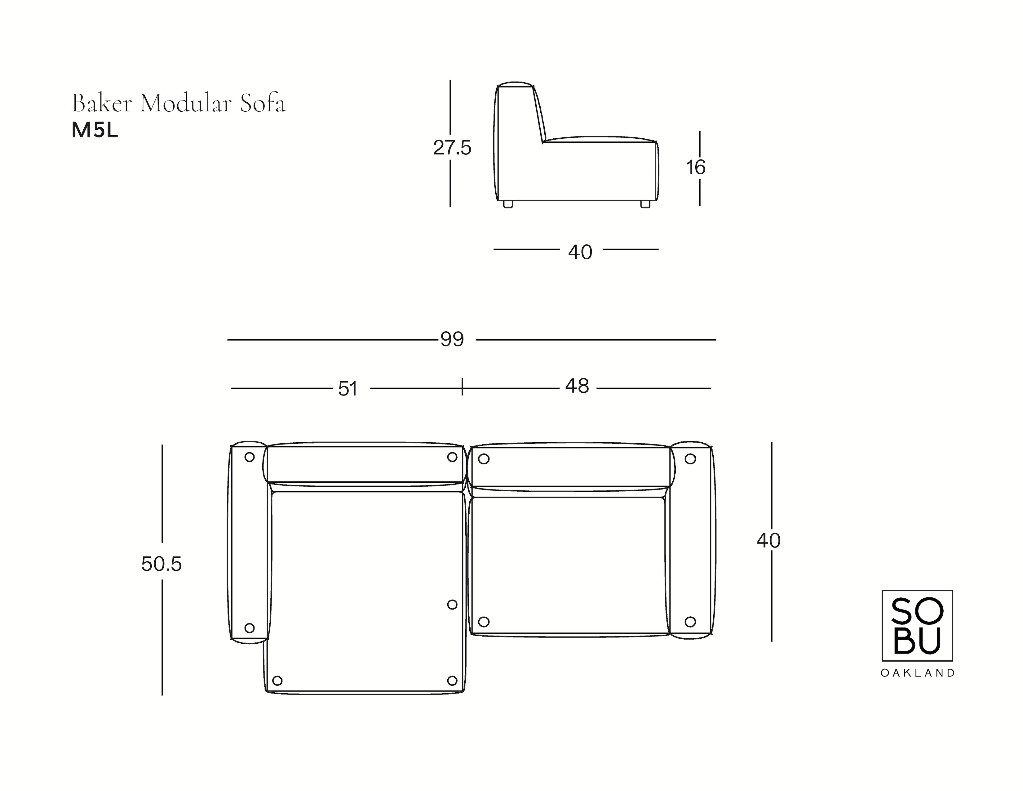 Baker Modular Sofa | Leather • M5 - Image 6