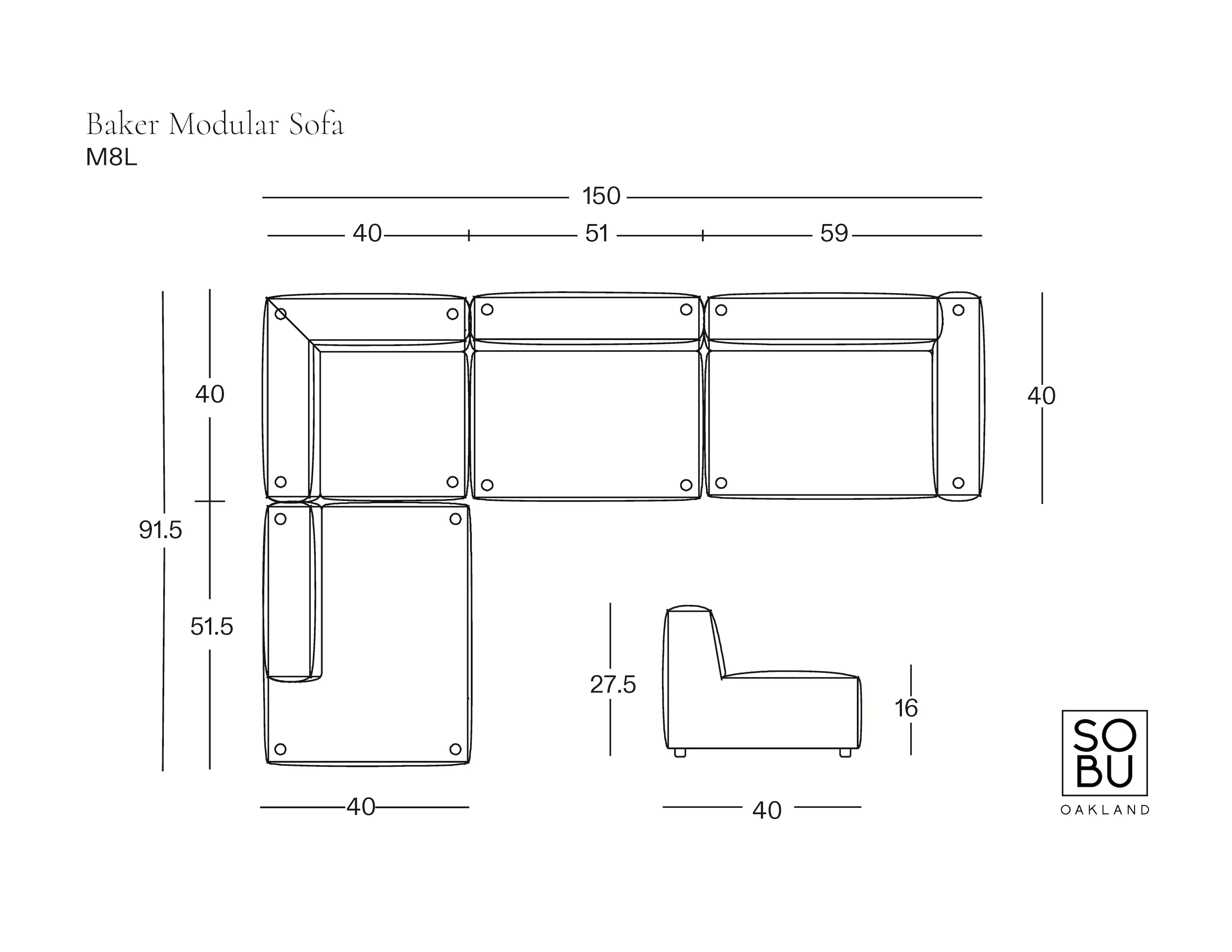 Baker Modular Sofa | Leather • M8 - Image 6