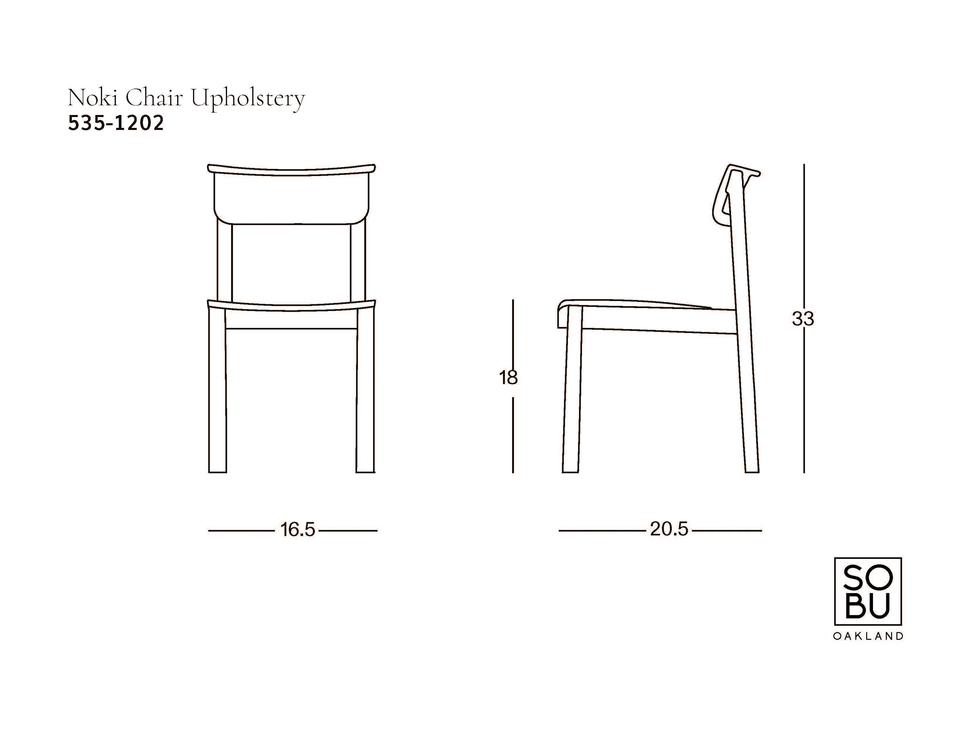 Noki Dining Chair | Black Oak with Fabric - Image 3