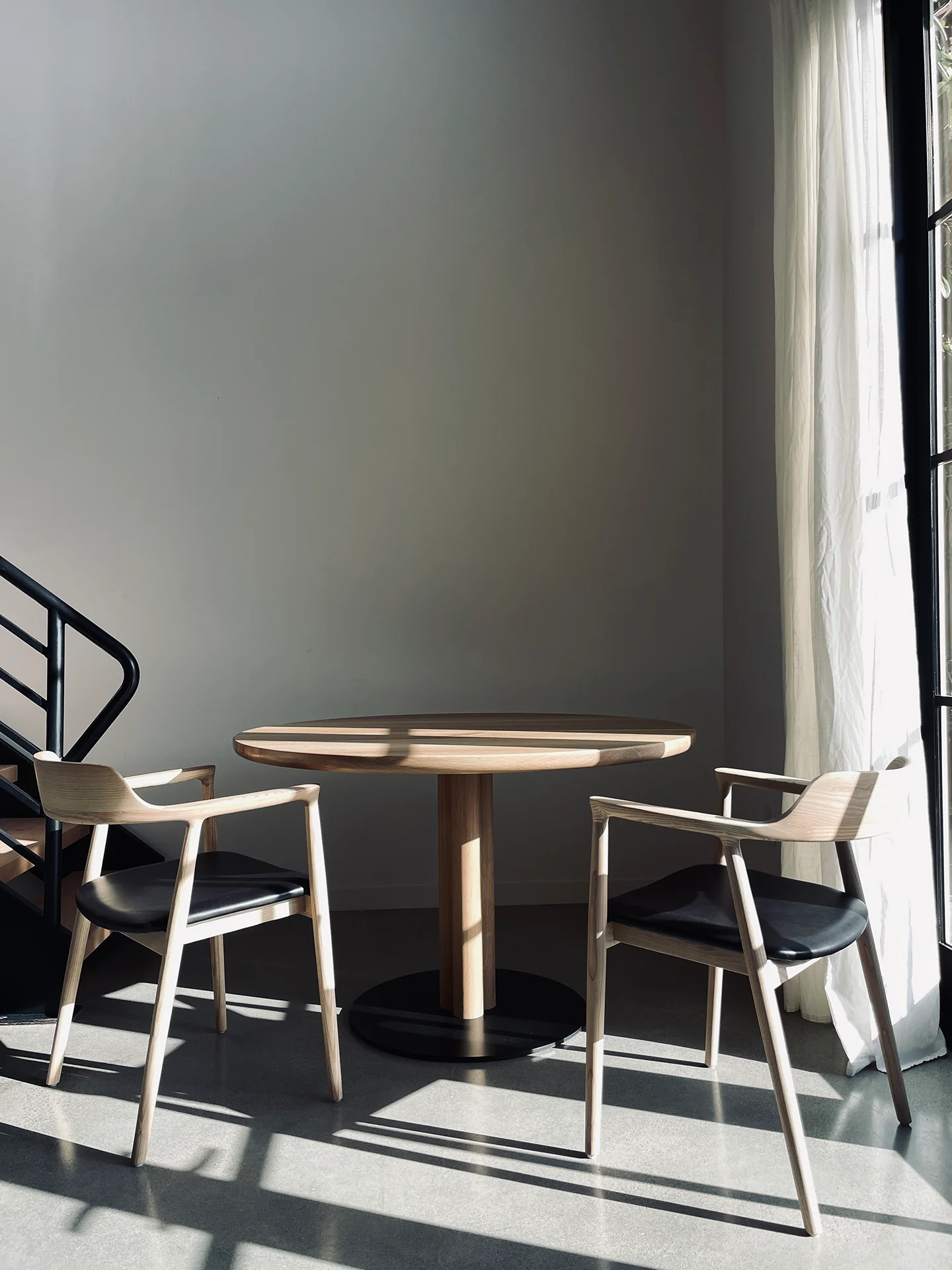 Sven Dining Chair - White Ash + Leather - Image 4
